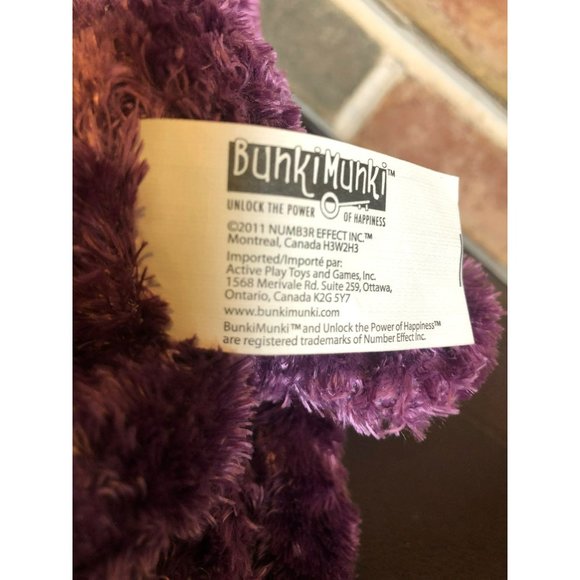 Bunki Munki Unlock the Power of Happiness Stuffed Monkey Purple Plush - Picture 7 of 7